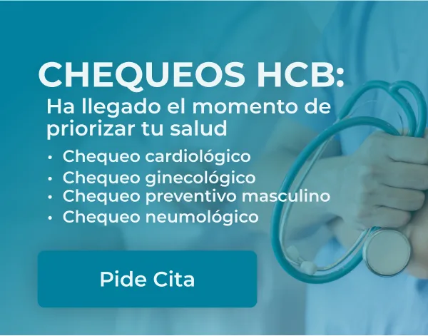 Banner de chequeos médicos de HCB Hospitales en Dénia, Moraira, Albir, Calpe y Benidorm con servicios cardiológicos, ginecológicos, preventivos y neumológicos.